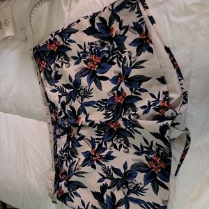 White Shorts with Blue and Red Floral